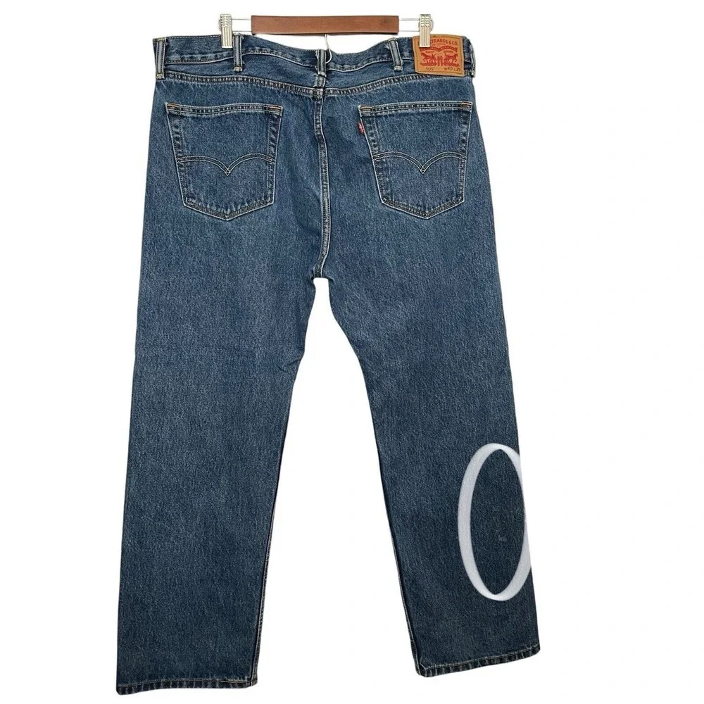 Levi's Men Jeans 40x29 Blue 505 Regular Fit Straight‎ Leg Classic Workwear